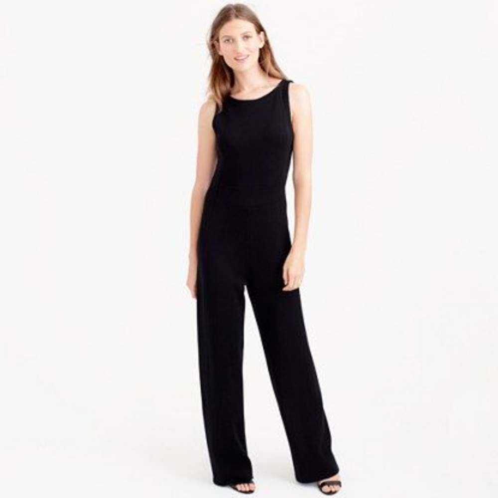 J CREW COLLECTION MERINO WOOL WIDE LEG JUMPSUIT, 4